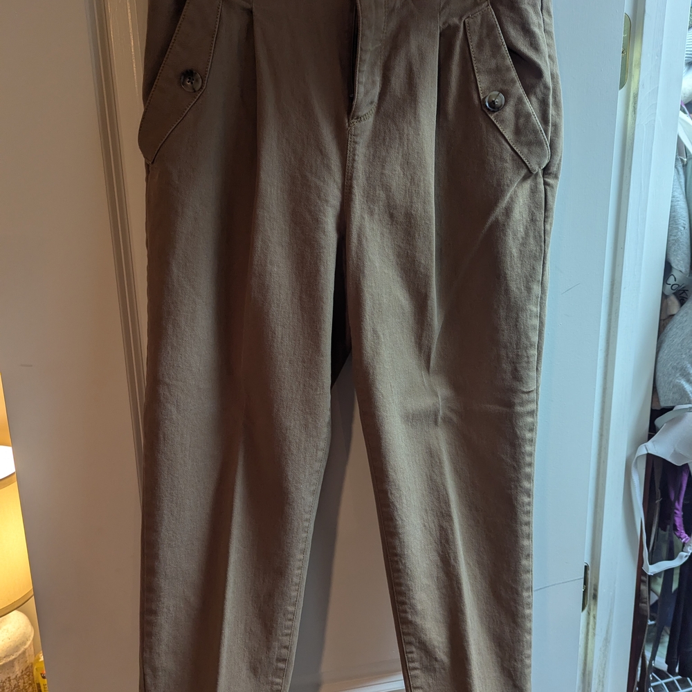 LOFT Tan High Waisted Ankle Pants